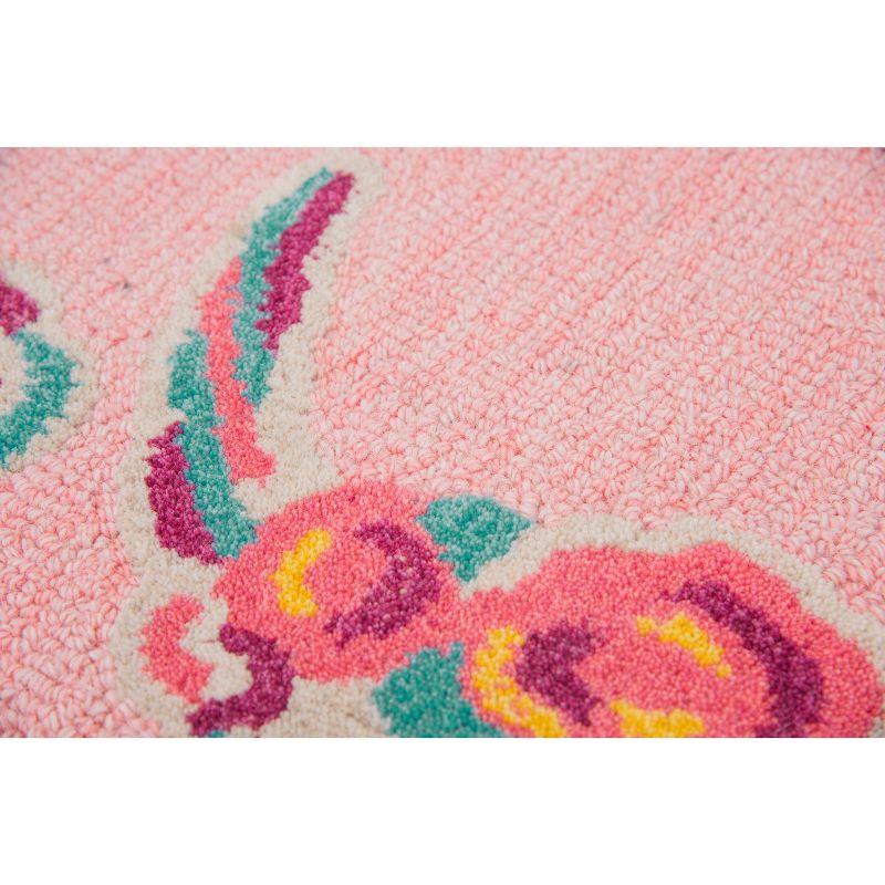 2'6"X4' Tufted Skull Accent Rug Pink - Rizzy Home