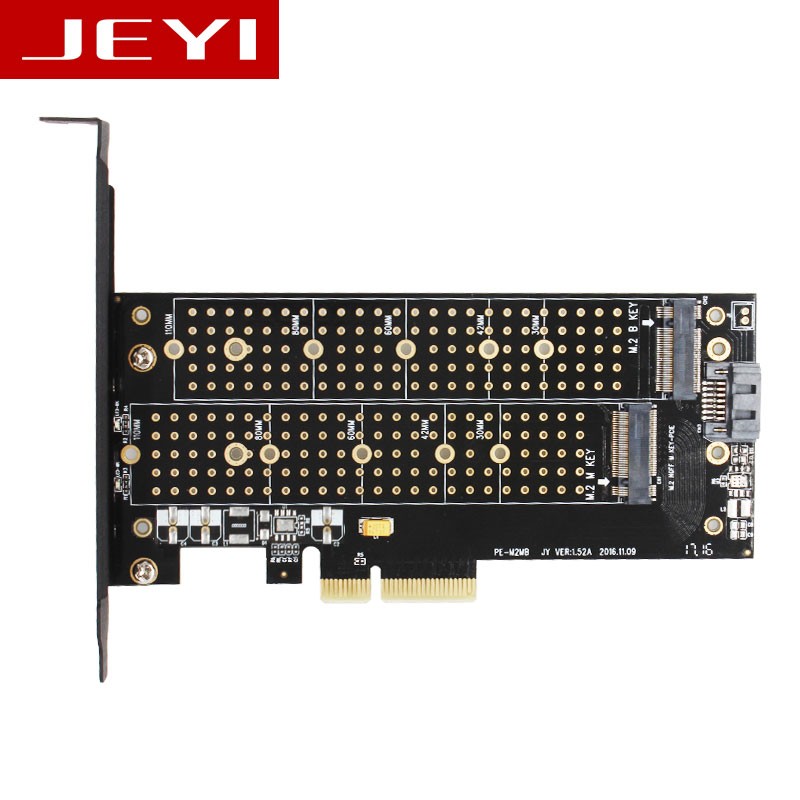 JEYI SK6 M.2 NVMe(M Key)&NGFF(B Key) SSD to PCI-E 3.0 x4 Adapter Converter Card