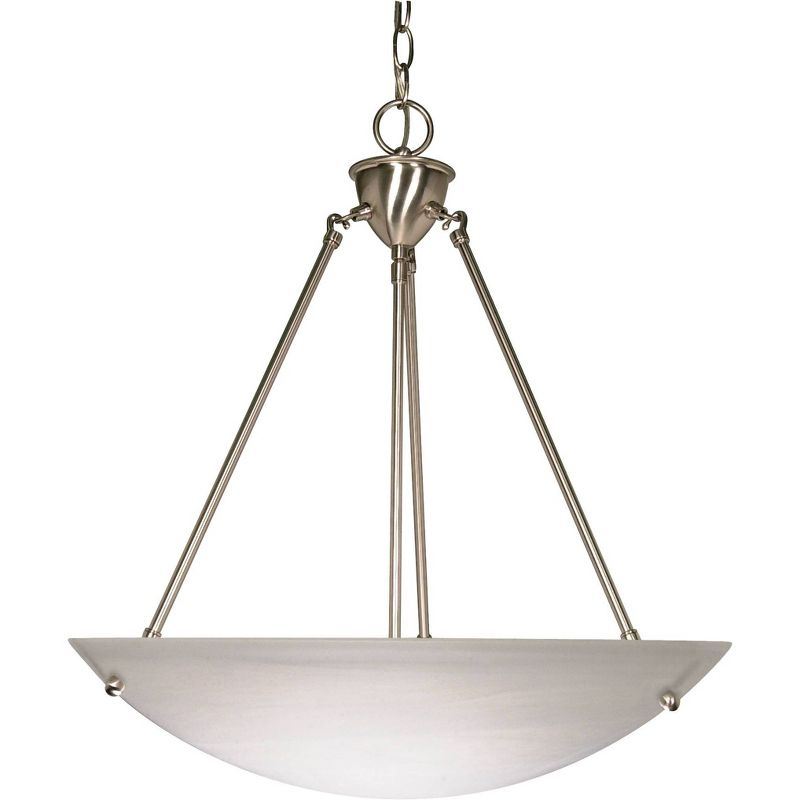 3 Light Pendant with Alabaster Glass Brushed Nickel - Aurora Lighting