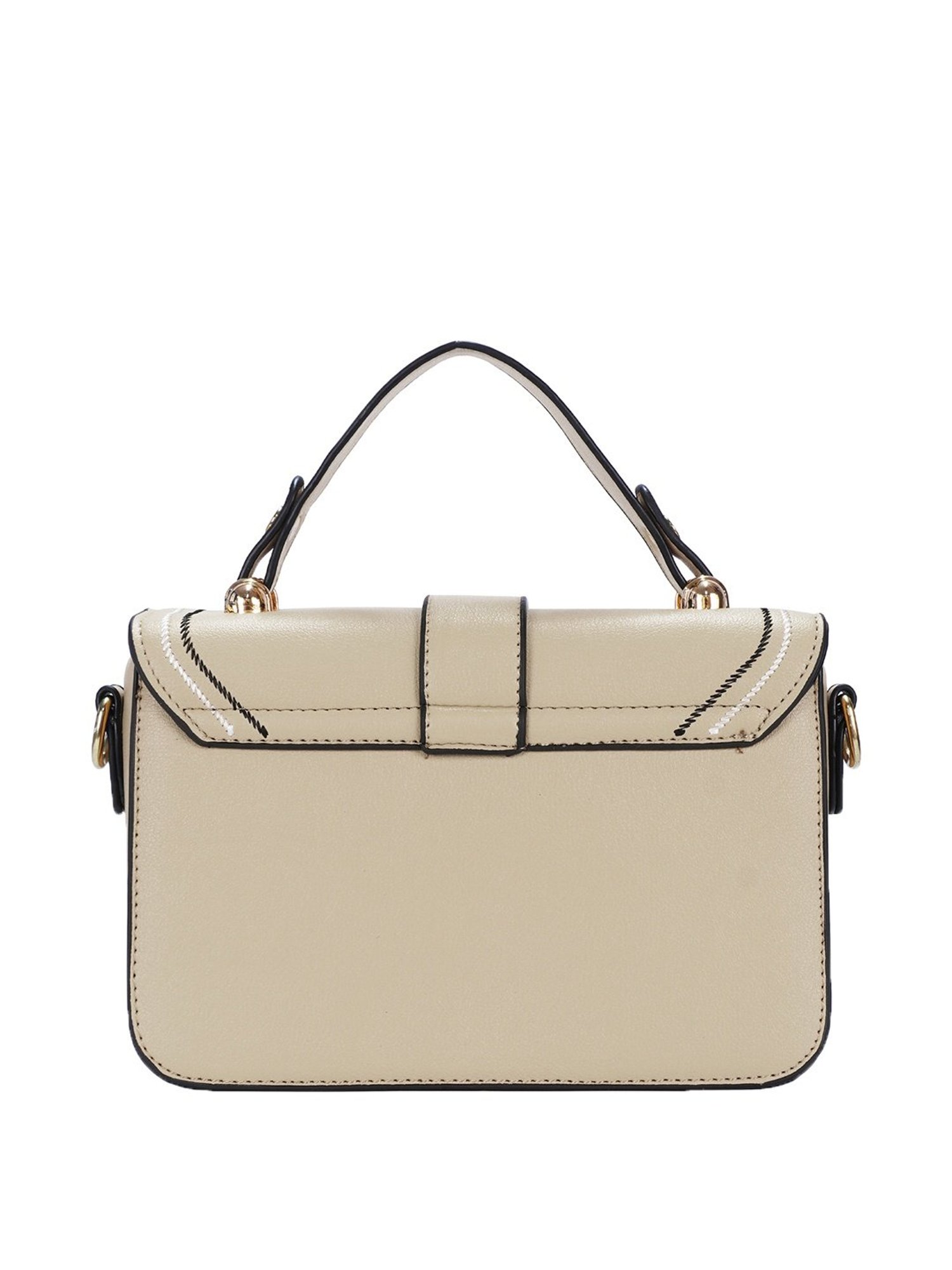 Luvoksi Beige Textured Medium Satchel Handbag