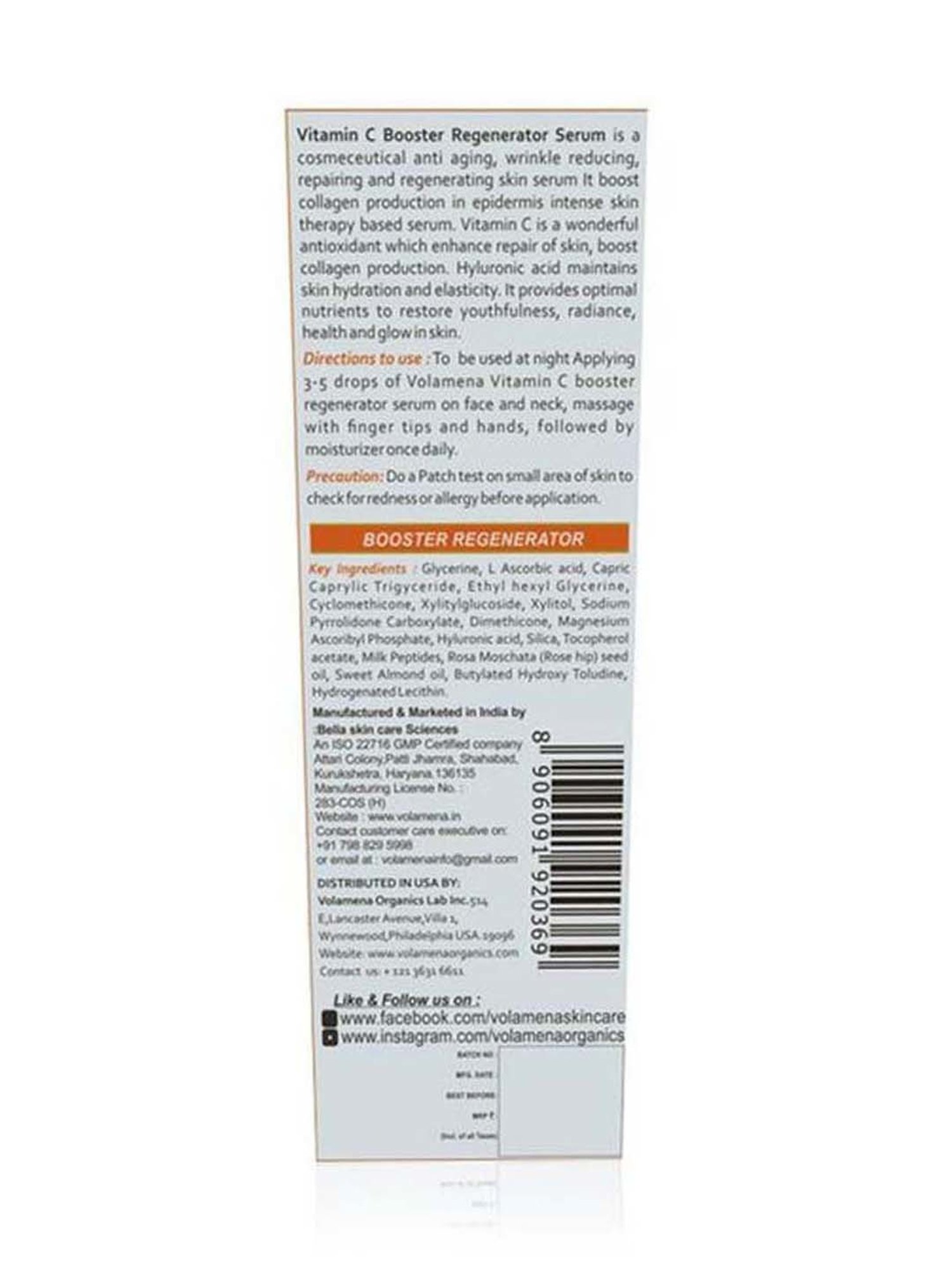 Volamena Vitamin C Booster Regenerator Face Serum - 30 ml