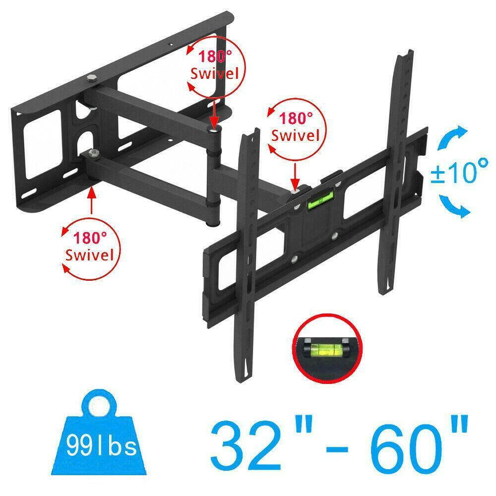 Full Motion Tilt Swivel TV Wall Mount 32 37 39 42 46 48 50 55 60" LED LCD Plasma