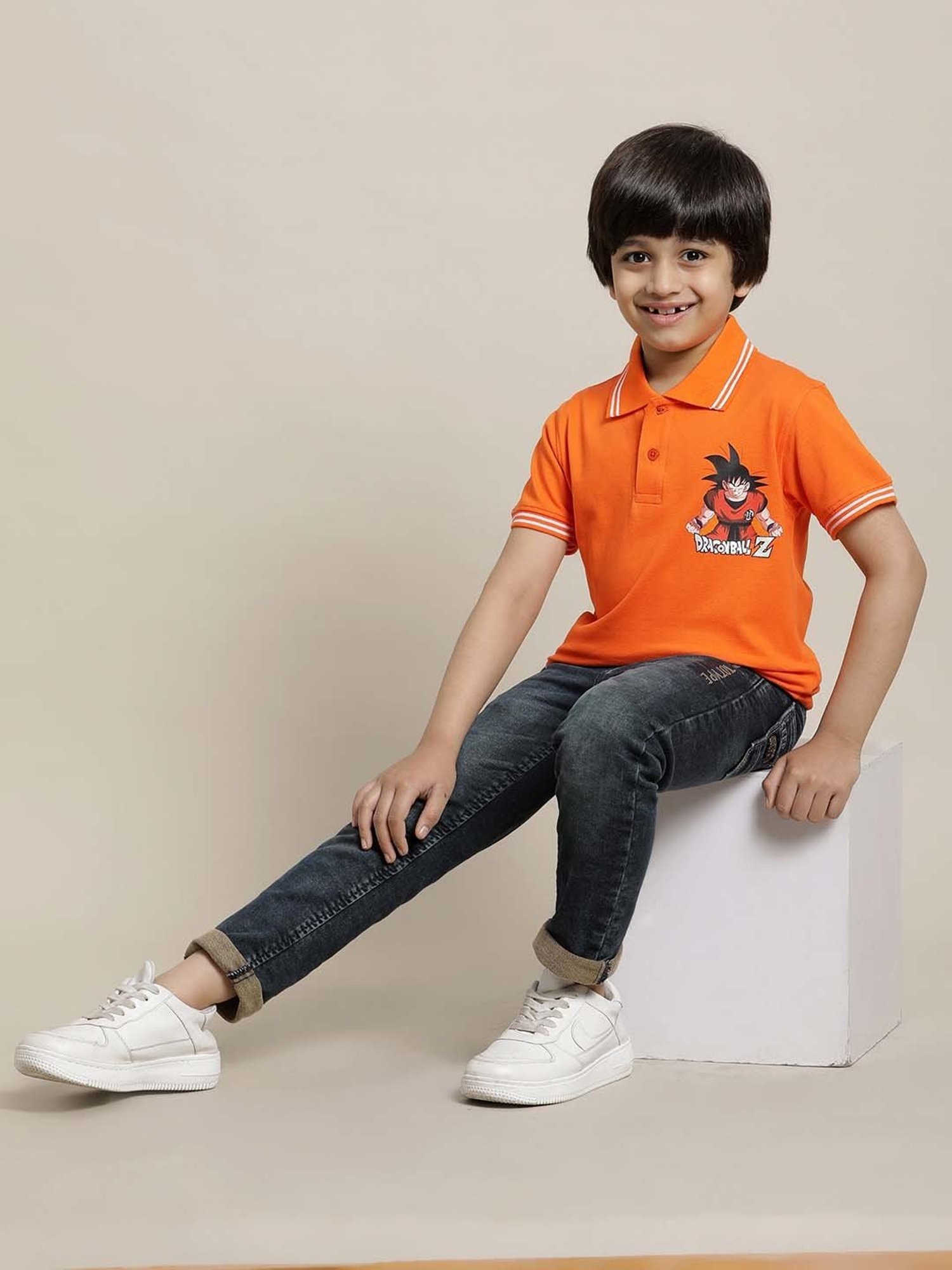 Pantaloons Junior Multicolor Cotton Striped Polo T-Shirt
