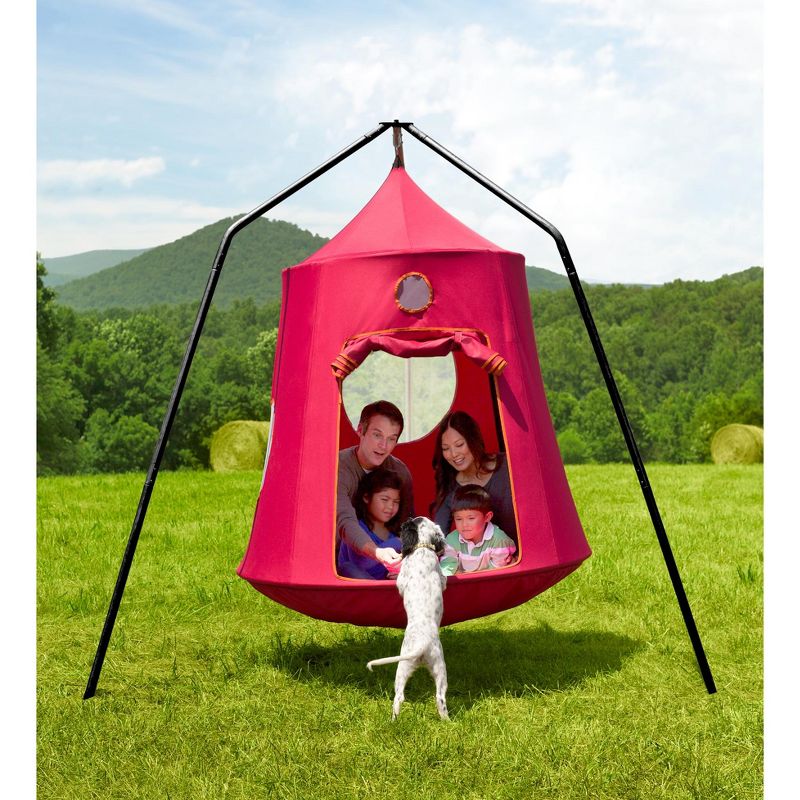 HearthSong Family HugglePod HangOut Stand for Hanging Chairs and Play Tents, Includes Hanging Hardware