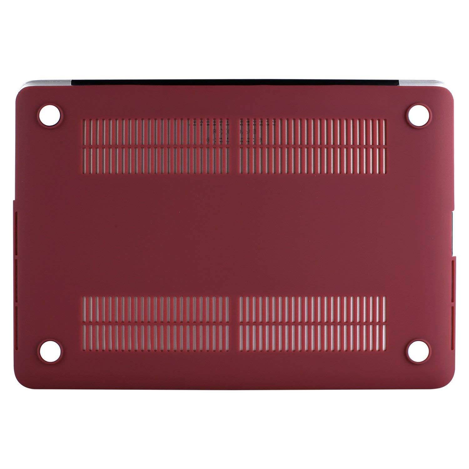 MOSISO Case Only Compatible MacBook Pro (W/O USB-C) Retina 13 Inch (A1502/A1425)(W/O CD-ROM) Release 2015/2014/2013/end 2012 Plastic Hard Shell & Keyboard Cover & Screen Protector, Wine Red