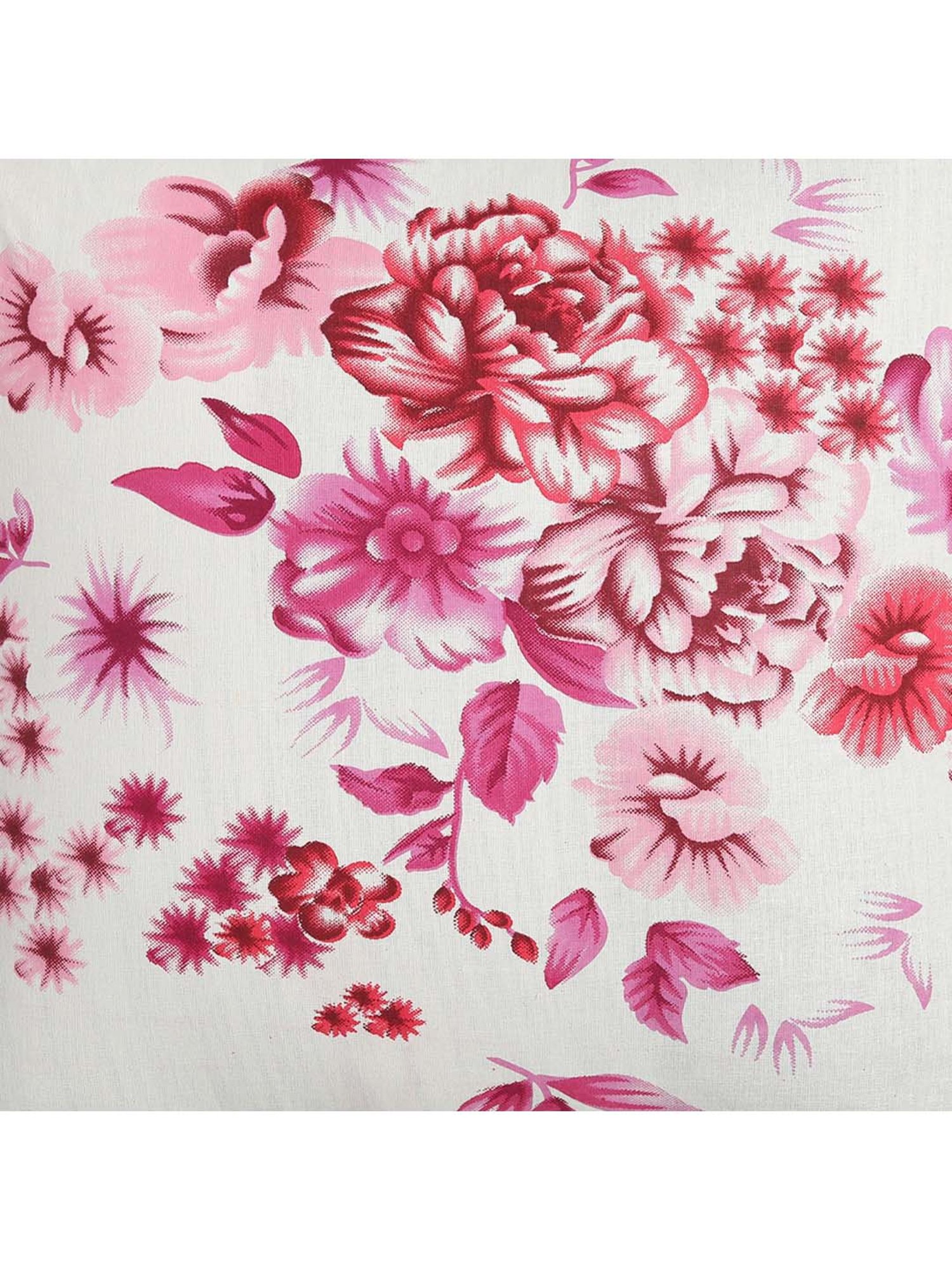 Swayam White & Pink Cotton 160 TC Cushion Covers - Set of 2