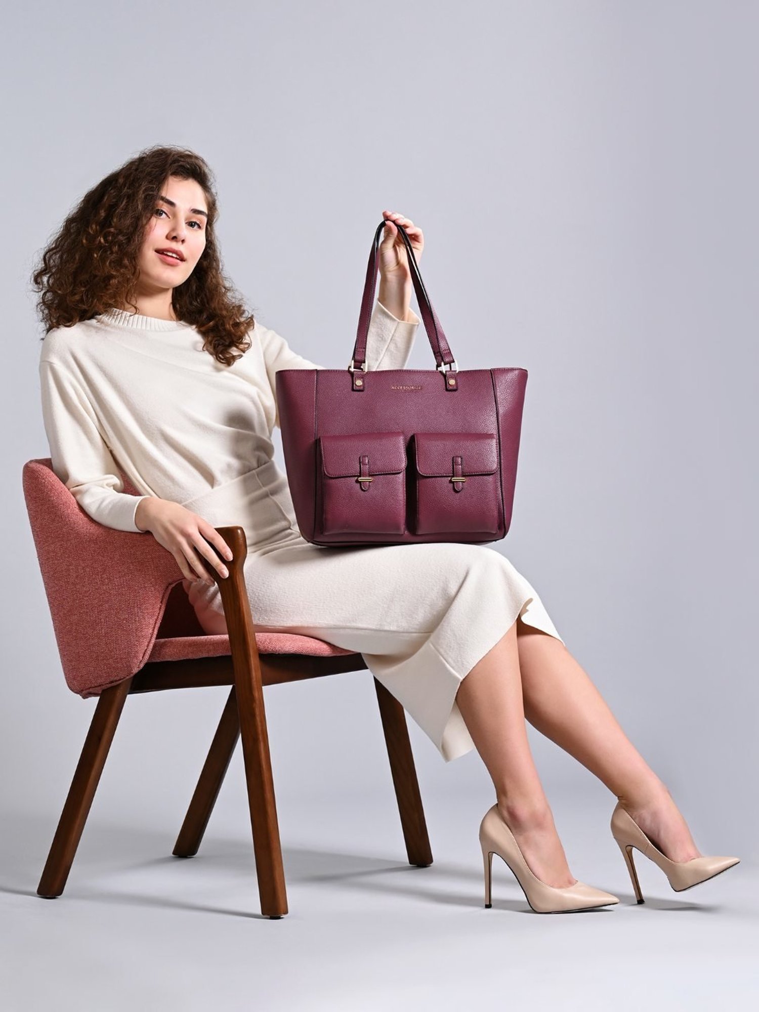 Call It Spring Black Combo Solid Large Tote Handbag