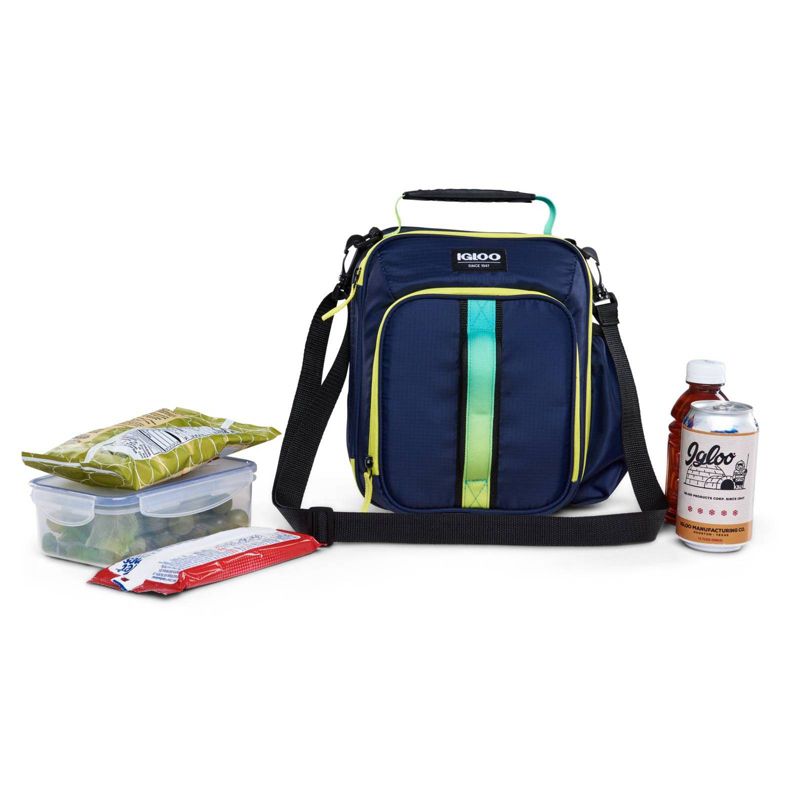 Igloo Hot Brights Vertical Classic Molded Lunch Bag - Navy with Ombre Webbing