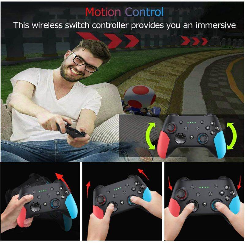 Wireless Switch Pro Controller for Switch/Lite, Controllers Rechargeable Gamepad Joypad Remote Joystick for Switch Console,Adjustable Turbo Function, Dual Vibration, and Gyro 6-Axis