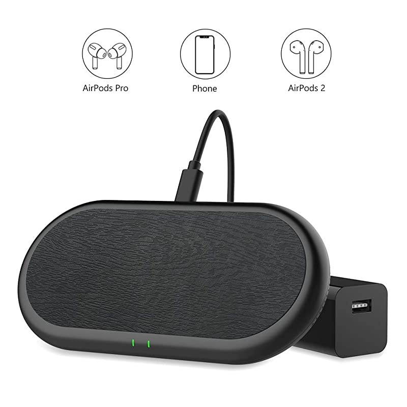 Dual Wireless ChargerFull Coverage Charging Area 5 Coils 20W Max Wireless Charging Pad Compatible with iPhone 1212 Mini12 Pro MaxSE 202011 Pro MaxGalaxy S20S10AirPods Pro