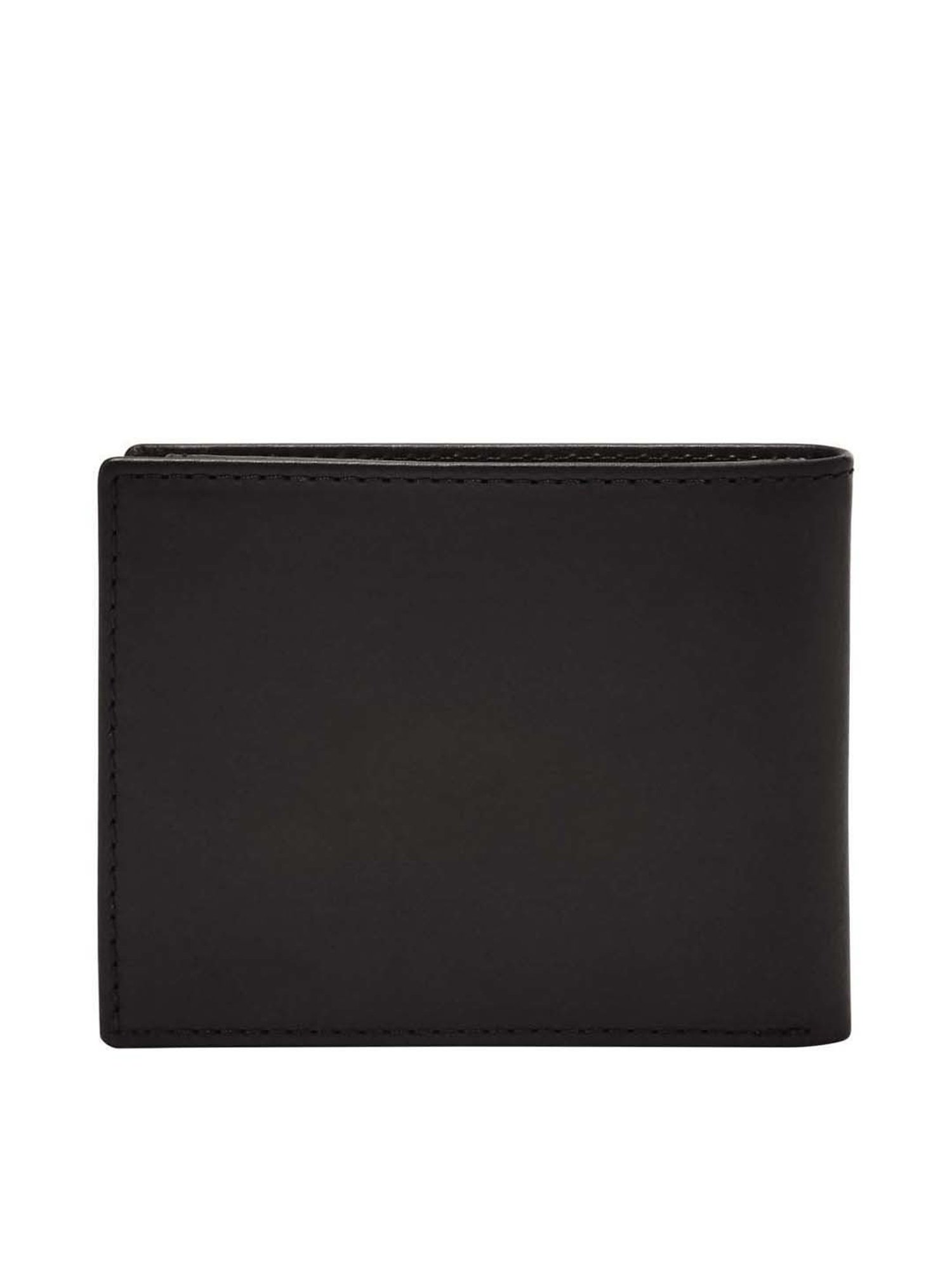 Fossil Derrick Black Leather Bi-Fold Wallet for Men