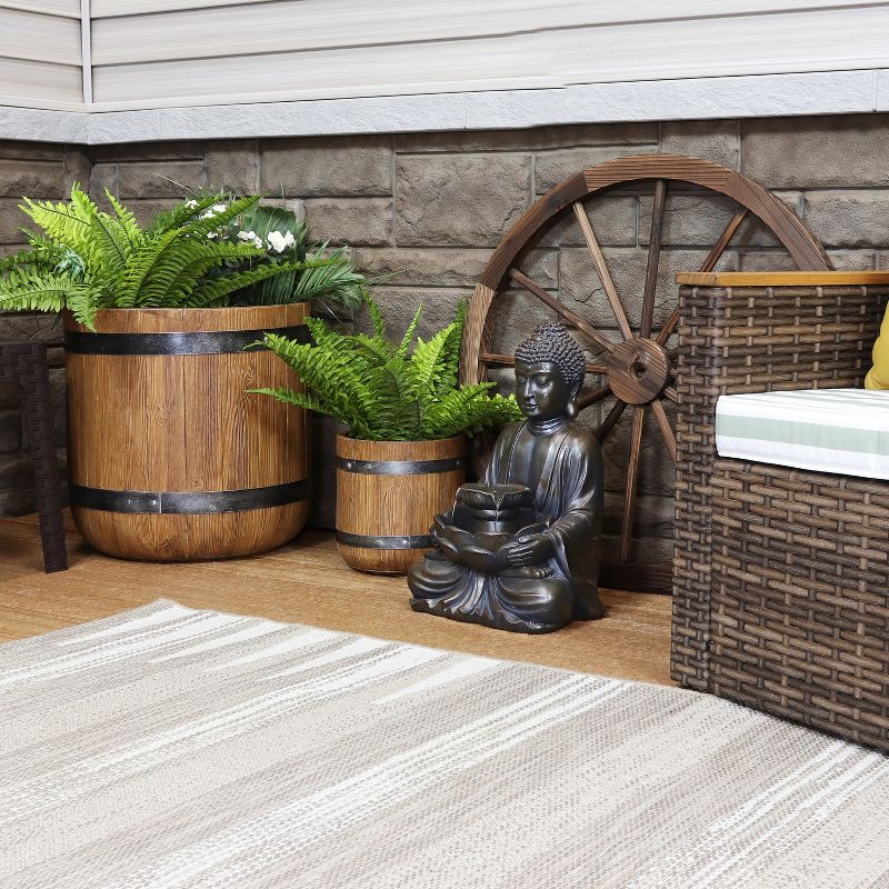 Chatsworth Two Tier Solar On Demand Fountain with Weathered Stone - Smart Solar