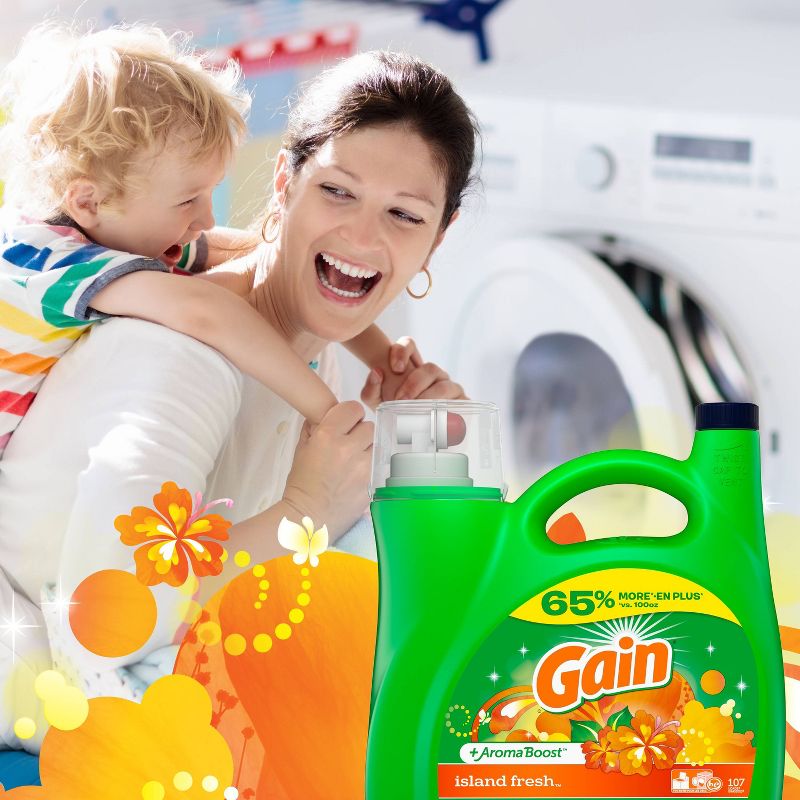 Gain Island Fresh Scent HE Compatible Liquid Laundry Detergent - 165 fl oz