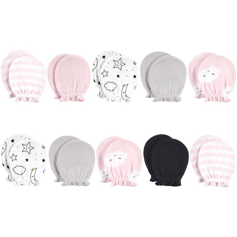 Luvable Friends Baby Cotton Scratch Mittens 4pk, Owl, One Size