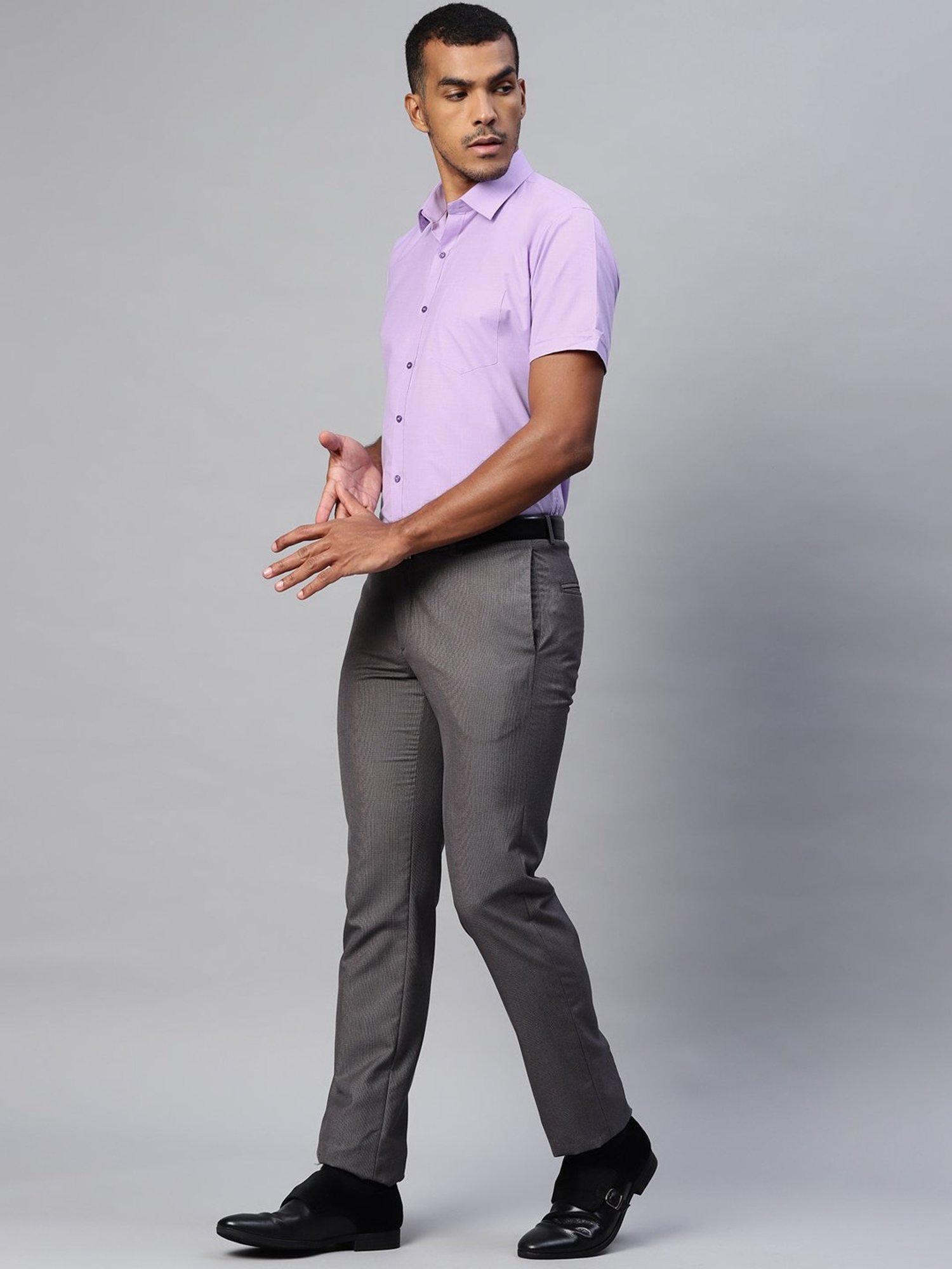 ManQ Purple Regular Fit Shirt