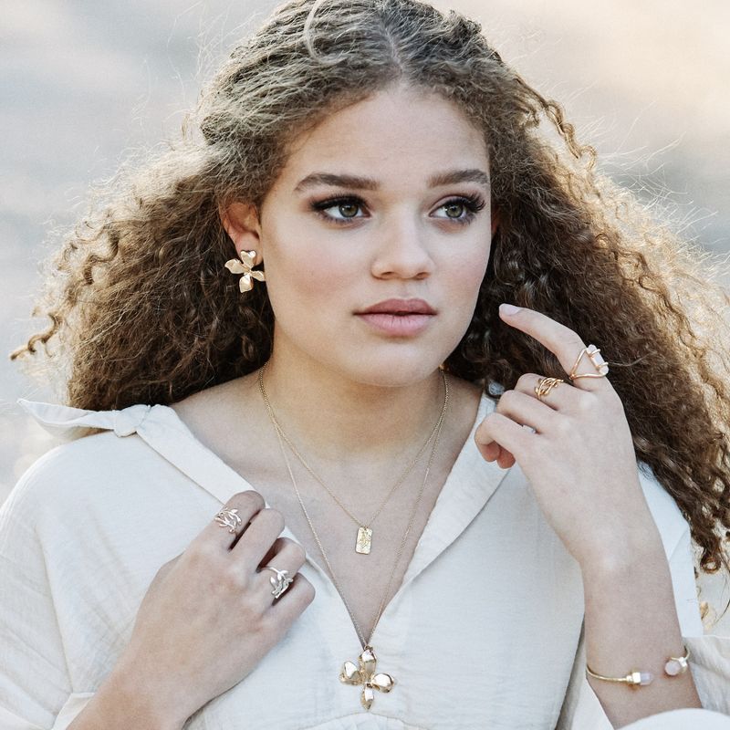 Sanctuary Project Statement Flower Stud Earrings Gold