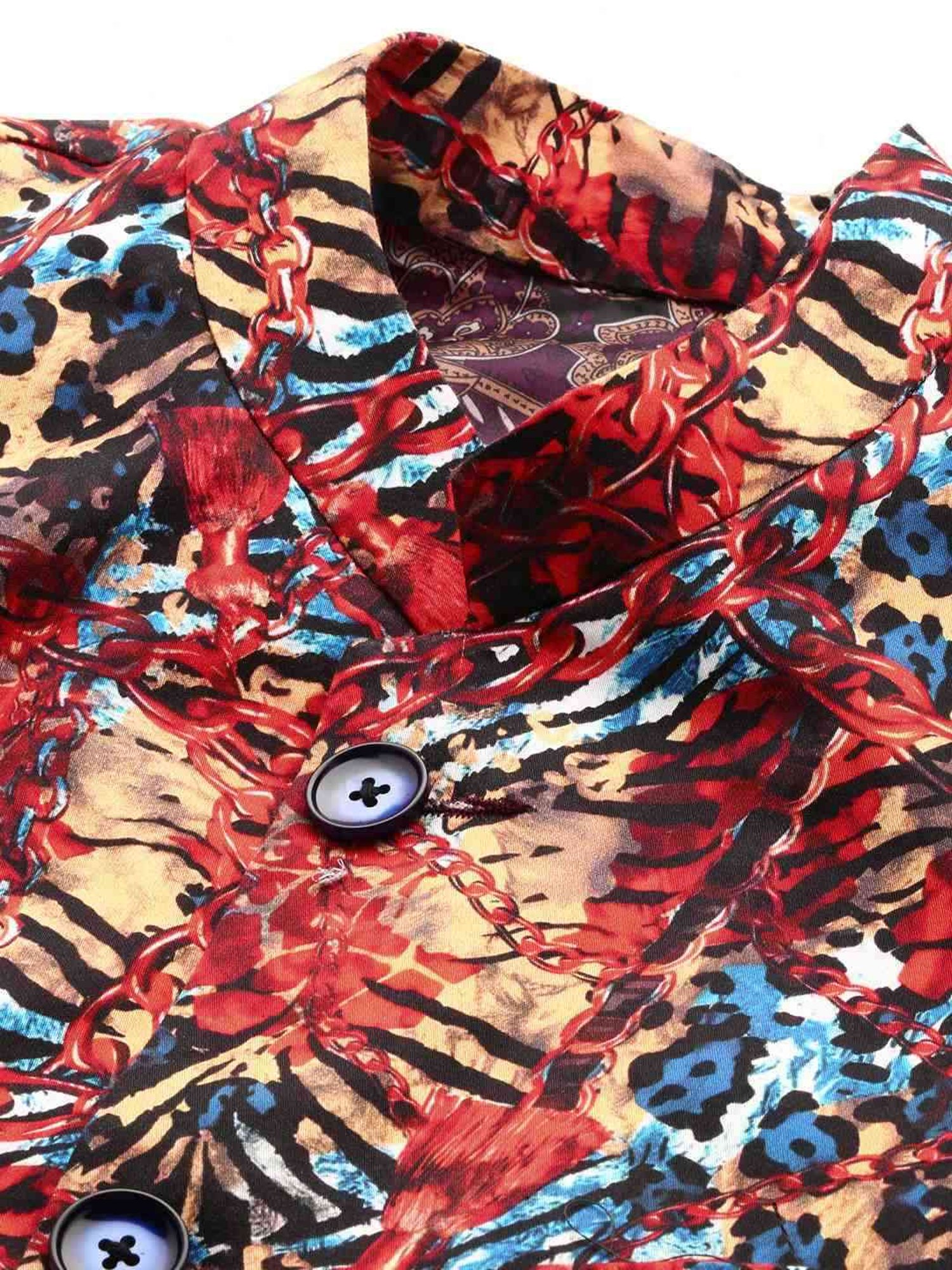 Hangup Cream Regular Fit Ethnic Blazer