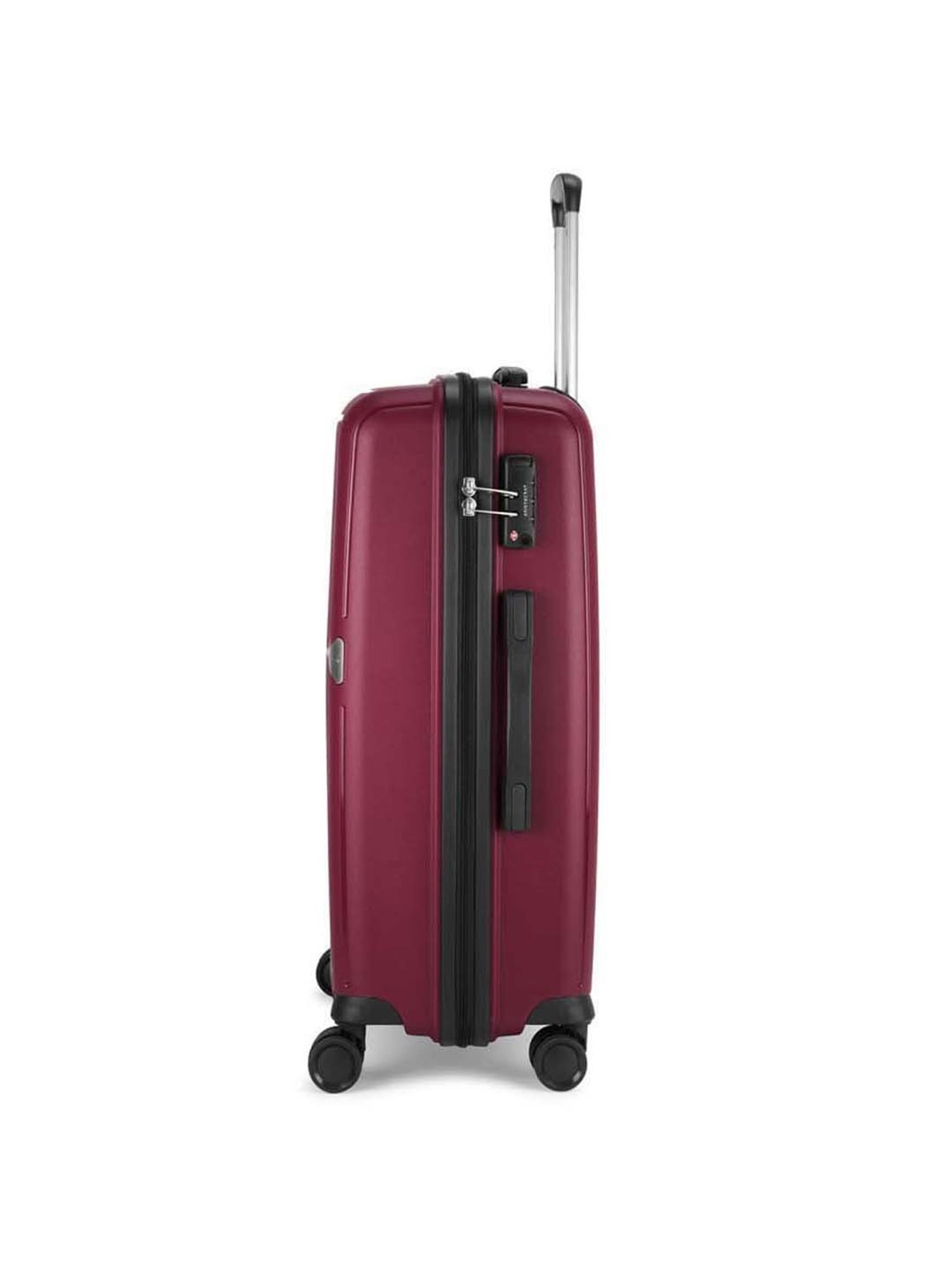 Aristocrat Locus Maroon Striped Hard Medium Trolley Bag - 47 cm