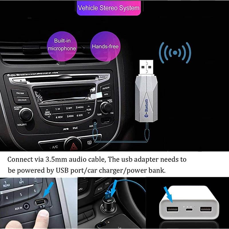 Transmitter Receiver 35mm Audio Adapter for TV PC Car Xbox Projector CD Player Headphones Speakers Dual Audio Output V50 Adapter Home Car Stereo System