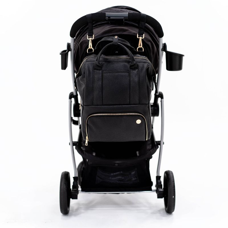CleverMade Diaper Bag Backpack with Handles Changing Pad and Stroller Straps - Black