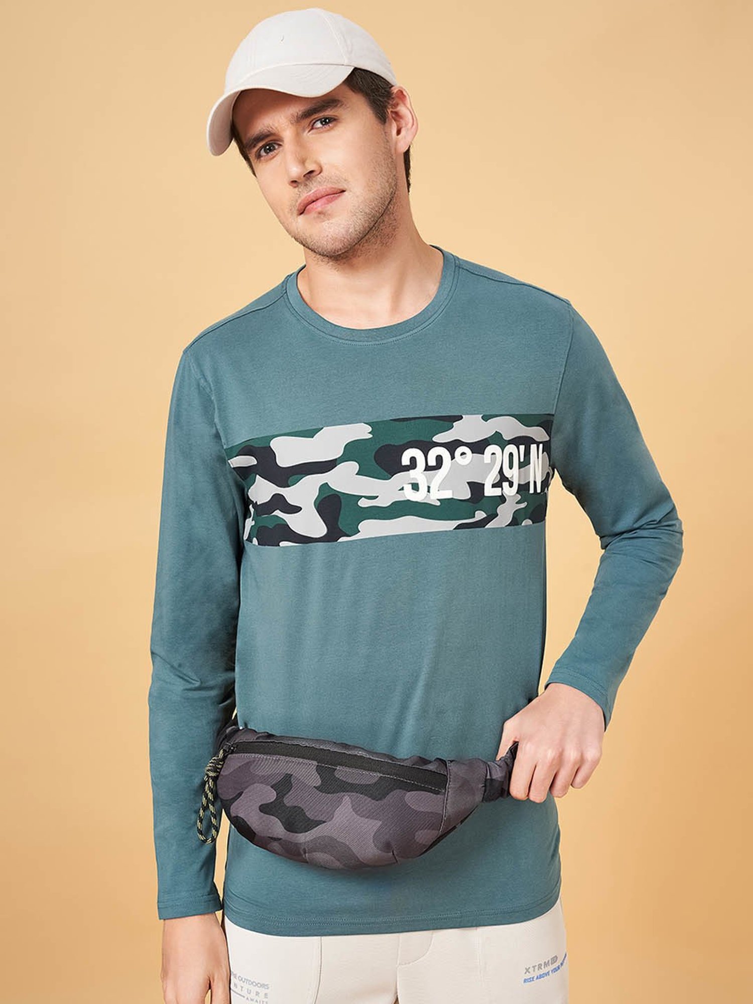 Ajile by Pantaloons Green Slim Fit Printed T-Shirt