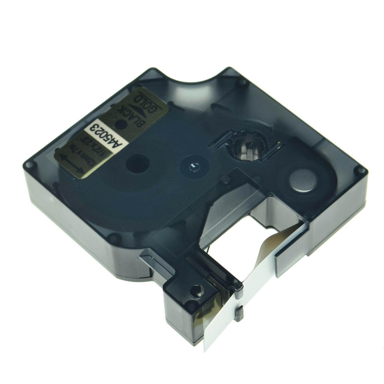 3 Pack Black on Gold Label Tape for Dymo D1 45023 LabelManager High Quality 1/2"