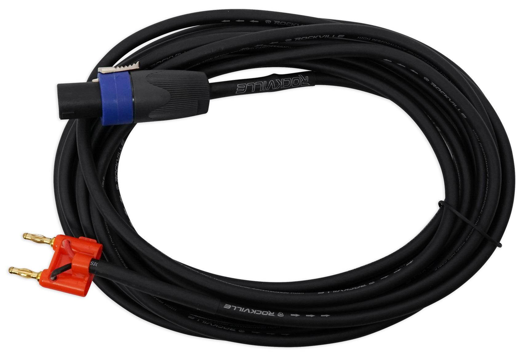 rockville rsb16 20 foot speakon to banana speaker cable, 16 gauge, 100% copper!