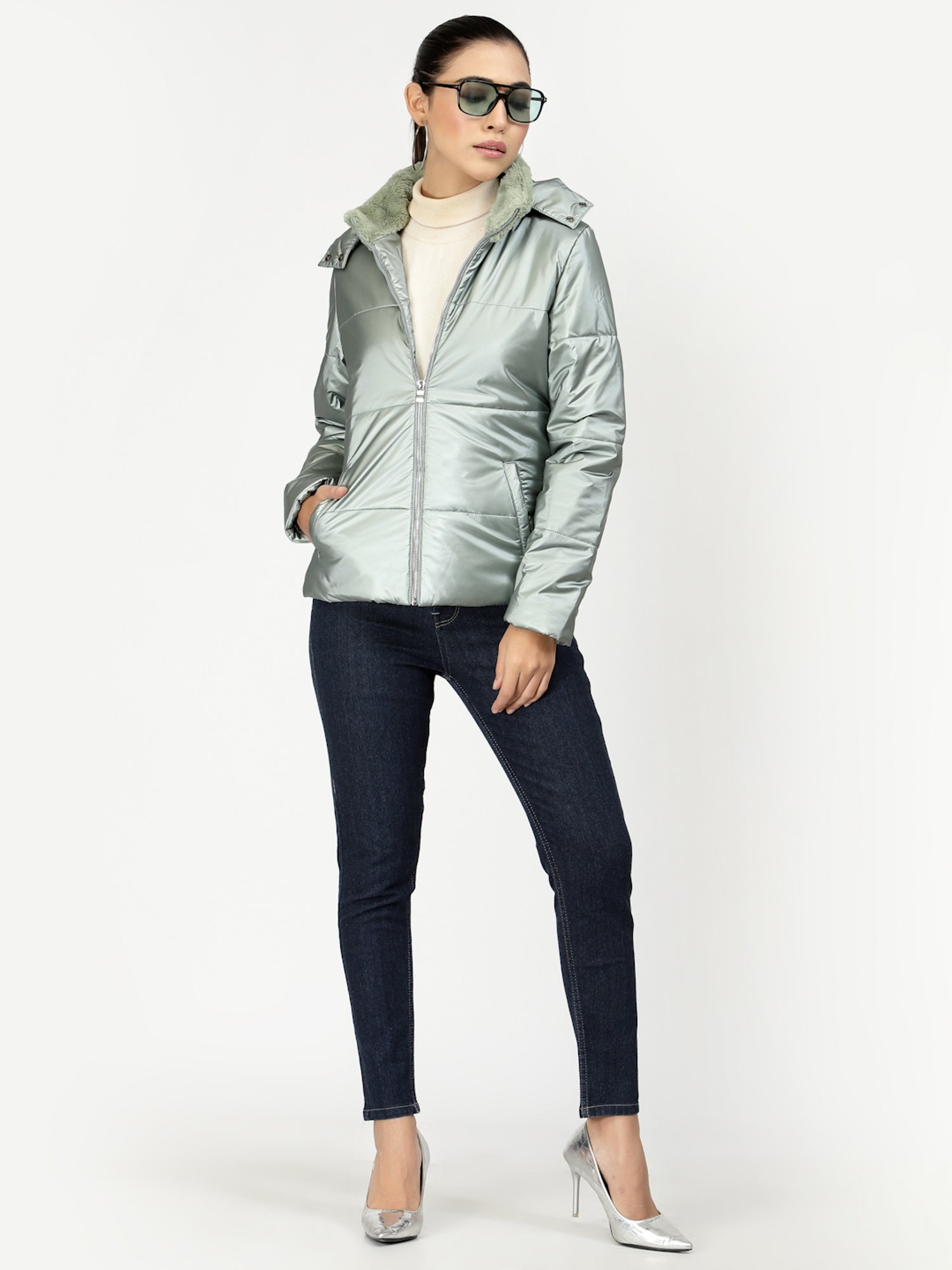 Juelle Sea Green Hooded Jacket