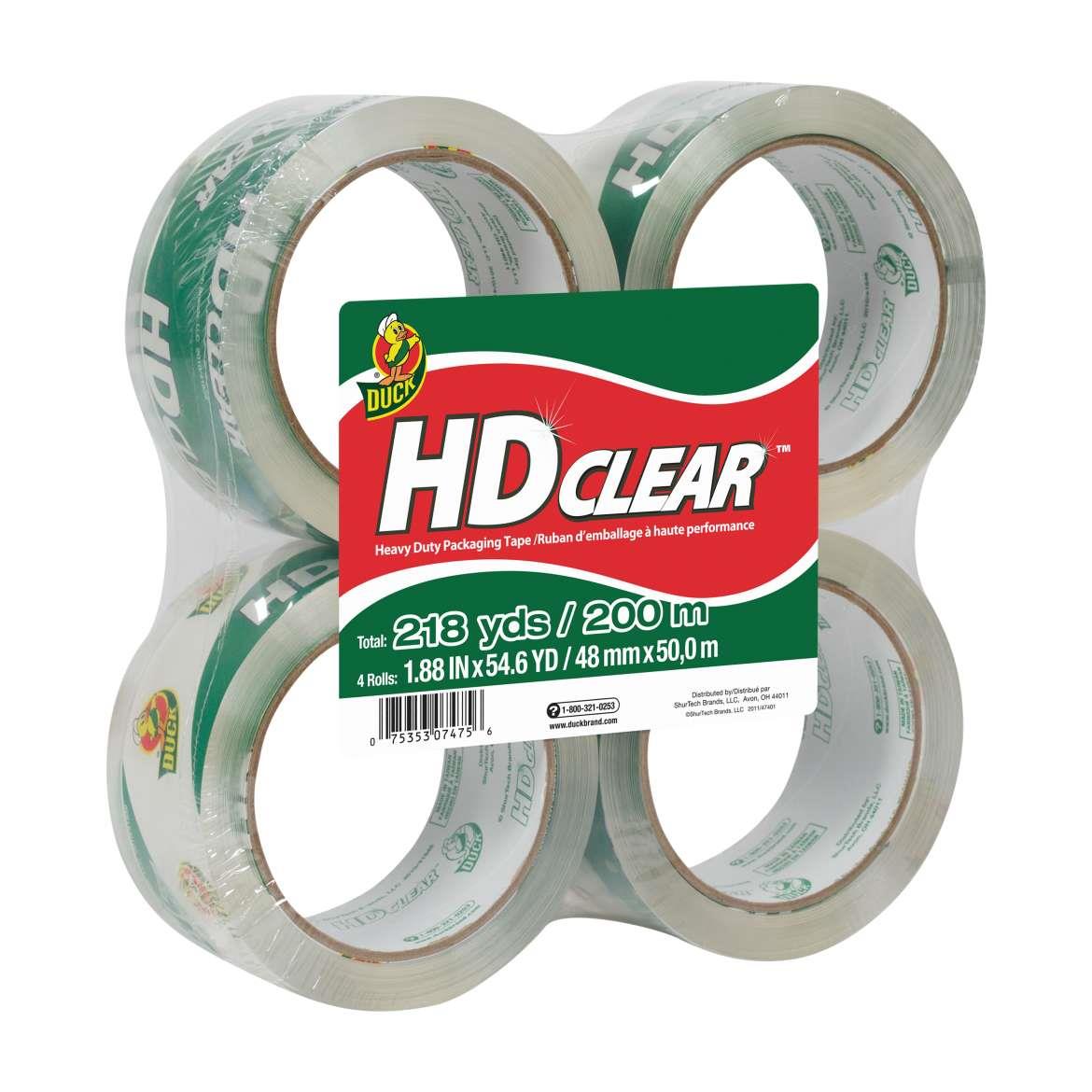 Duck Brand HD Clear Packaging Tape: 1.88 in x 54.6 yds. (Clear) *4-pack