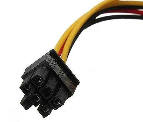 AYA 7" Molex to PCI Express 6-Pin Graphics Card Power Cable Converter