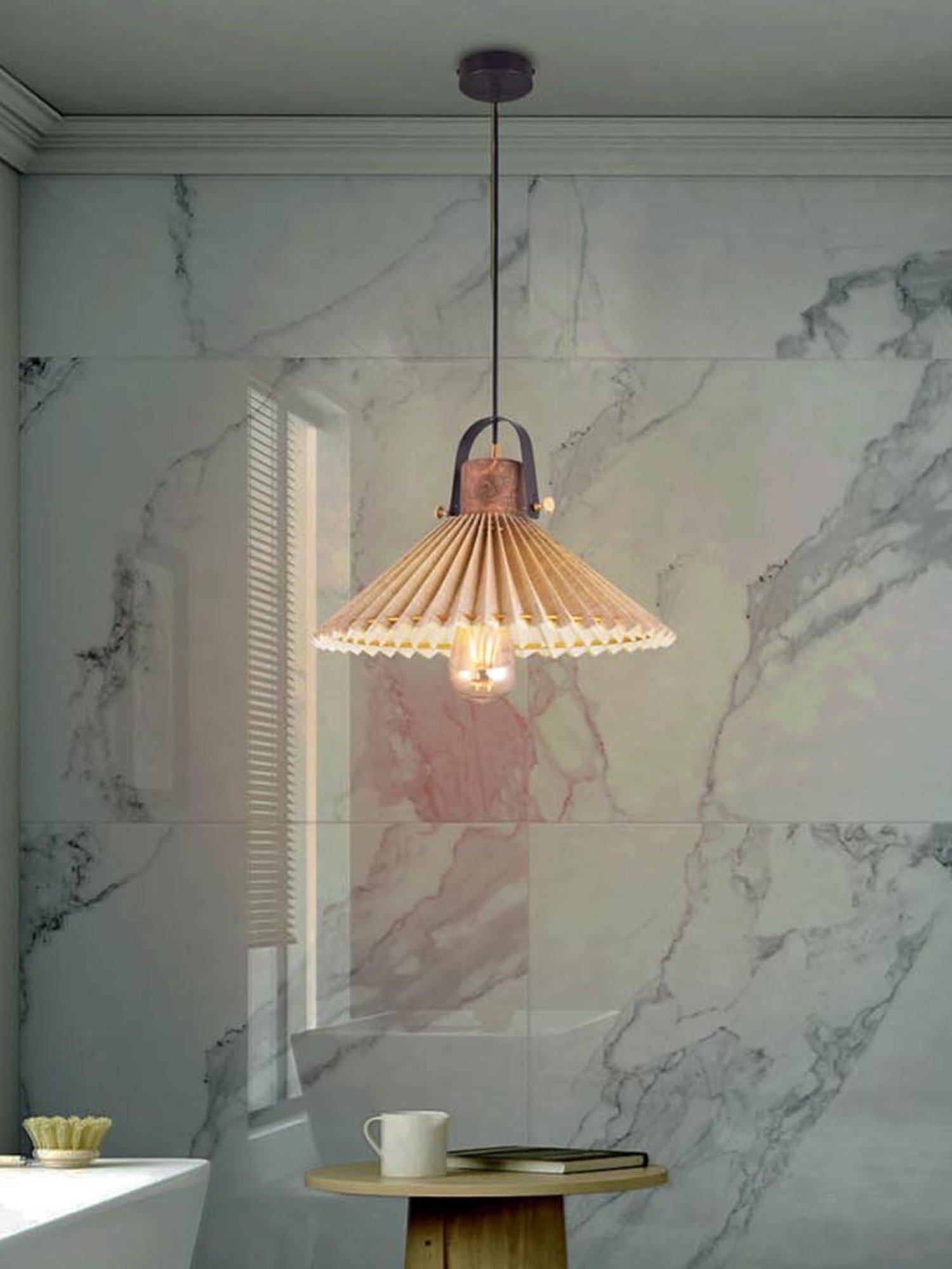 Kapoor E Illuminations Dolmen Beige Steel Hanging Light - Set of 1