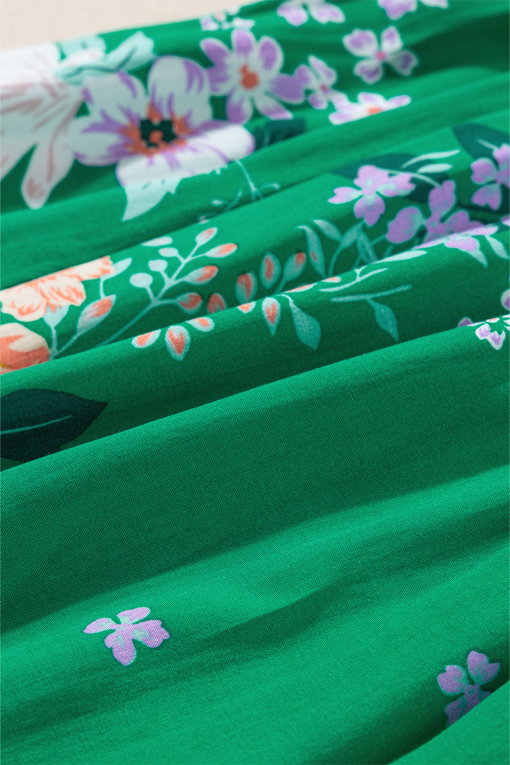 Multicolor Boho Floral Collared Long Sleeve Dress