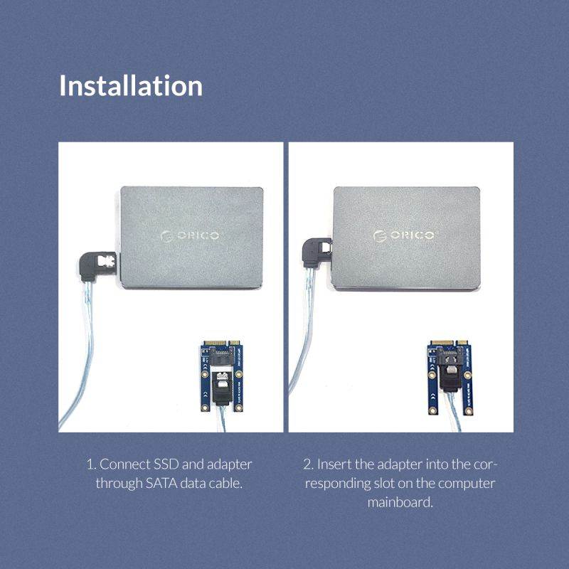 ORICO SATA to M.2 NGFF Adapter SATA 7PIN to M.2 SSD Solid State Hard Drive Adapter 22X40 Size Support SATA3 Protocol