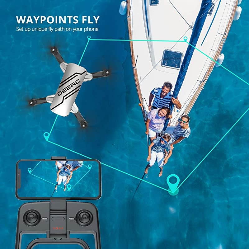 D20 Mini Drone for Kids with 720P HD FPV Camera Remote Control Toys Gifts for Boys Girls with Altitude Hold Headless Mode One Key Start Speed Adjustment 3D Flips 2 Batteries Silver