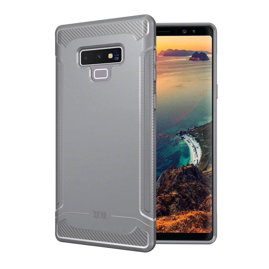 Galaxy Note 9 Case, TUDIA [Linn] Ultra Slim Lightweight Carbon Fiber Design TPU Bumper Protection Phone Cover for Samsung Galaxy Note 9 (Gray)