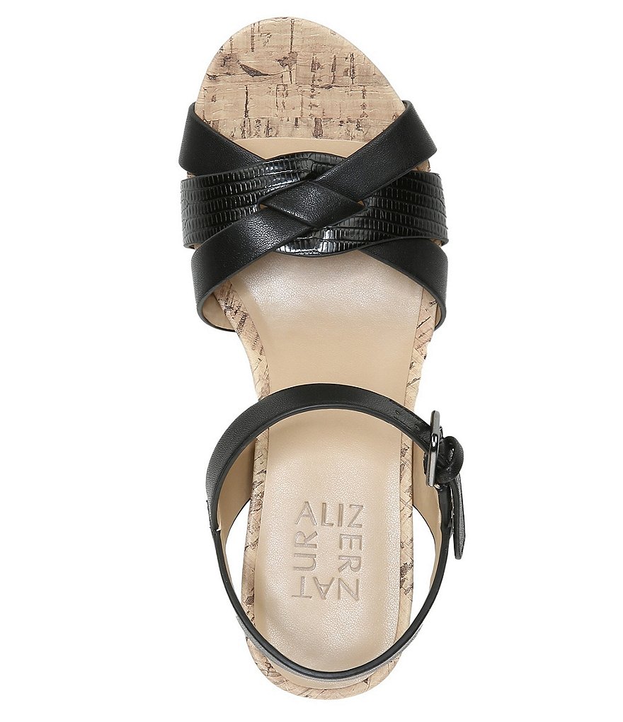 Naturalizer Adelina Snake Print Ankle Strap Wedge Sandals