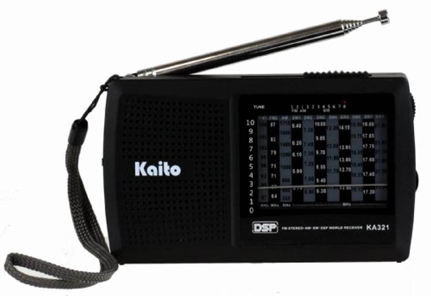 kaito ka321 pocketsize 10band am/fm shortwave radio with dsp digital signal processing, black