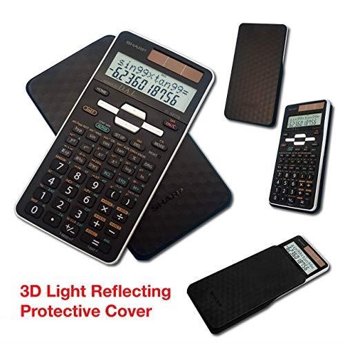 EL531TGBBW 12Digit ScientificEngineering Calculator with Protective Hard Cover Battery and Solar Hybrid Powered LCD Display Great for Students and Professionals Black