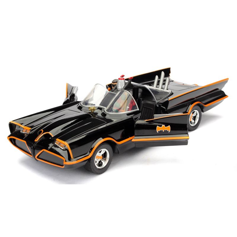 Jada Toys Hollywood Rides Classic TV Series Batmobile Die-Cast Vehicle with Batman Die-Cast Figure 1:24 Scale Primer Black