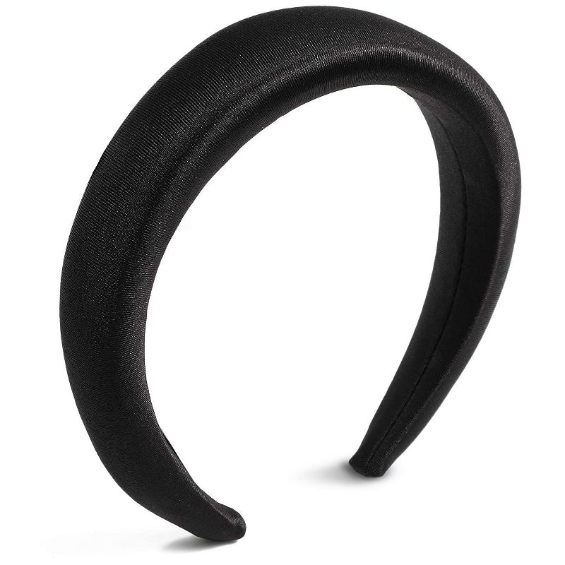 Glamlily 2 Pack Pearl Women's Headbands, Black Padded Velvet Hairband, 6 x 1 x 6 in