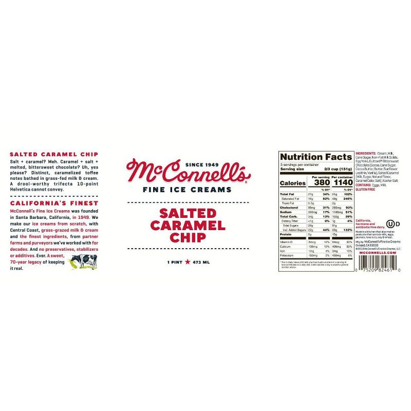McConnell's Salted Caramel Chip Ice Cream - 16oz