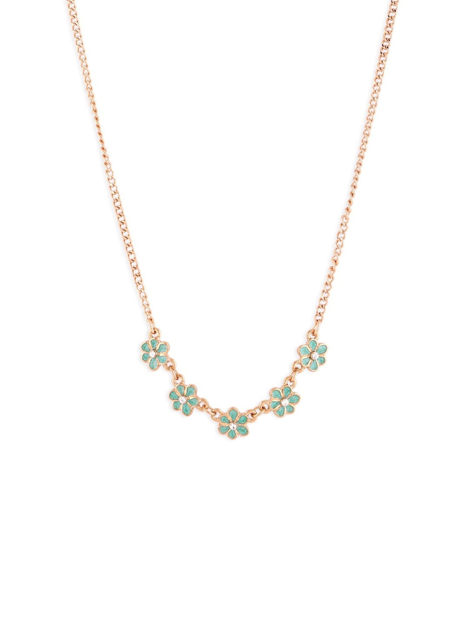 Karatcart Golden Sea Shell and Textured Disk Multicharm Multilayered Chain Women