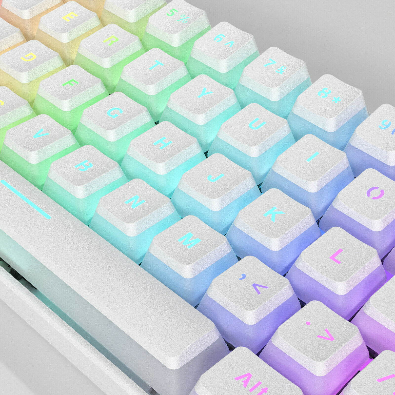 DIERYA x KEMOVE PBT Double Shot Pudding Keycaps, 104 Keys Mechanical Keycaps Set - OEM Profile - Compatible with 60% TKL Full-Size Stand US Layout Mechanical Gaming Keyboard