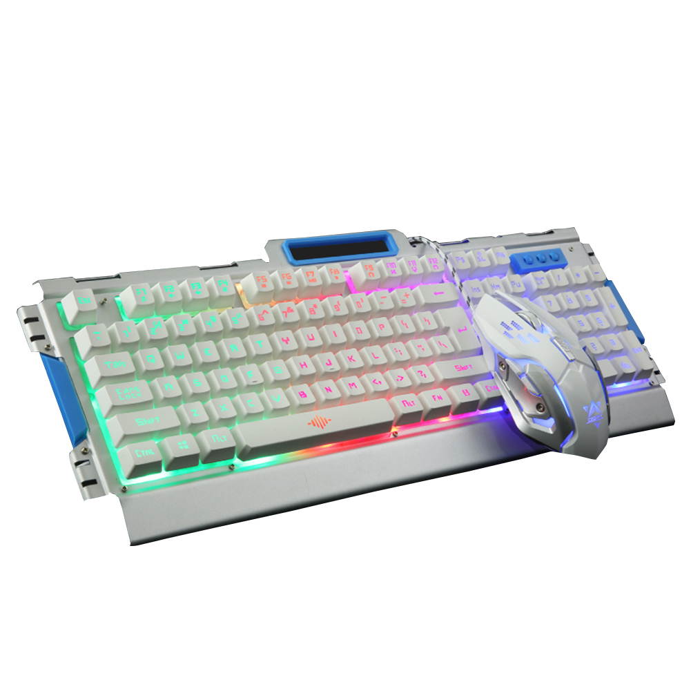 UrChoiceLtd&reg; 2017 New K-33 Wired LED Backlit Multimedia Ergonomic Usb Gaming Keyboard Metal Waterproof + Wired 1200DPI / 1600DPI / 2400DPI / 3200DPI Backlit Optical Usb Gaming Mouse Sets For Computer