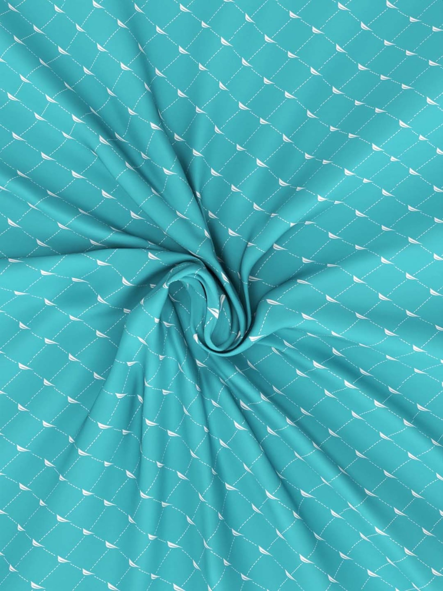 Nautica Northsail Sea Green 150 TC Cotton King Bedsheet with 2 Pillow Covers