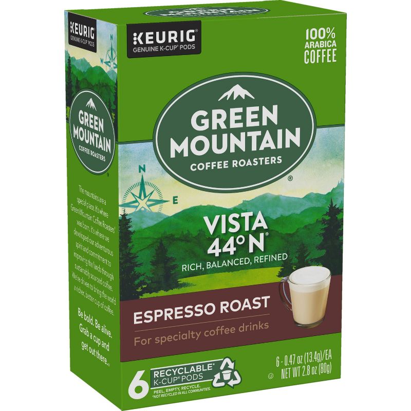 Green Mountain Coffee Vista 44° North Espresso Roast Keurig K-Cup Coffee Pods - Dark Roast - 6ct