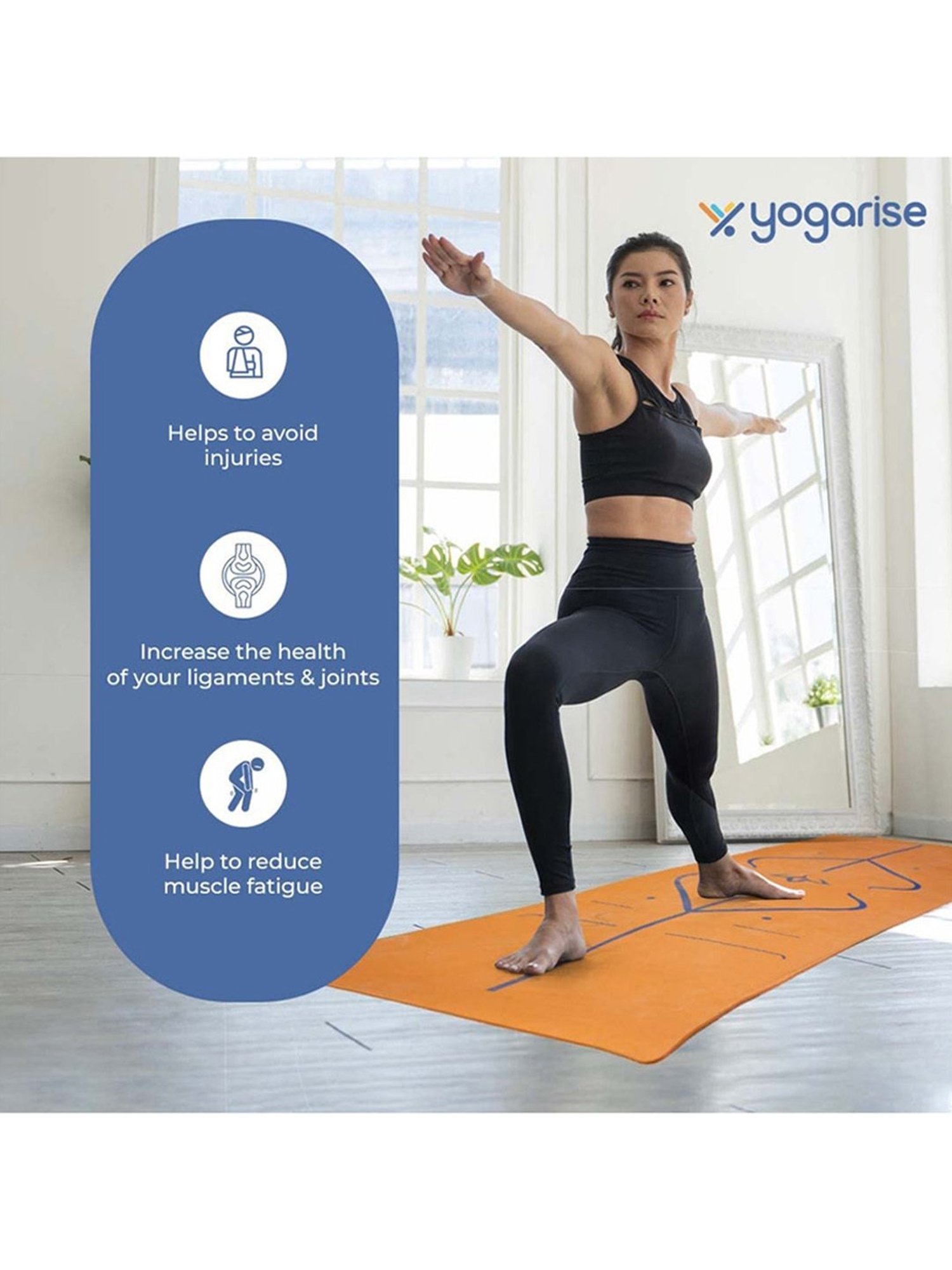 Yogarise Anti-Skid Yoga Mat Combo (Tan) Size - 6mm