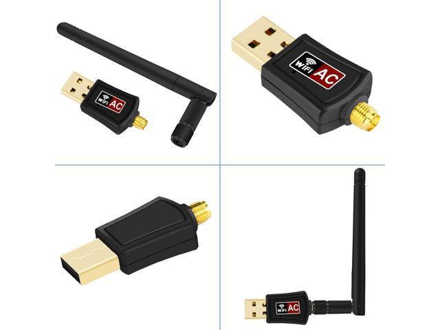 AC600 Long Range USB WiFi Adapter, 802.11AC 600Mbps Wireless Network Adapter Dual Band 2.4G/150Mbps + 5G/433Mbps, External Antenna for Windows 10 / 8.1 / 8 / 7 / XP /Vista, MAC OS