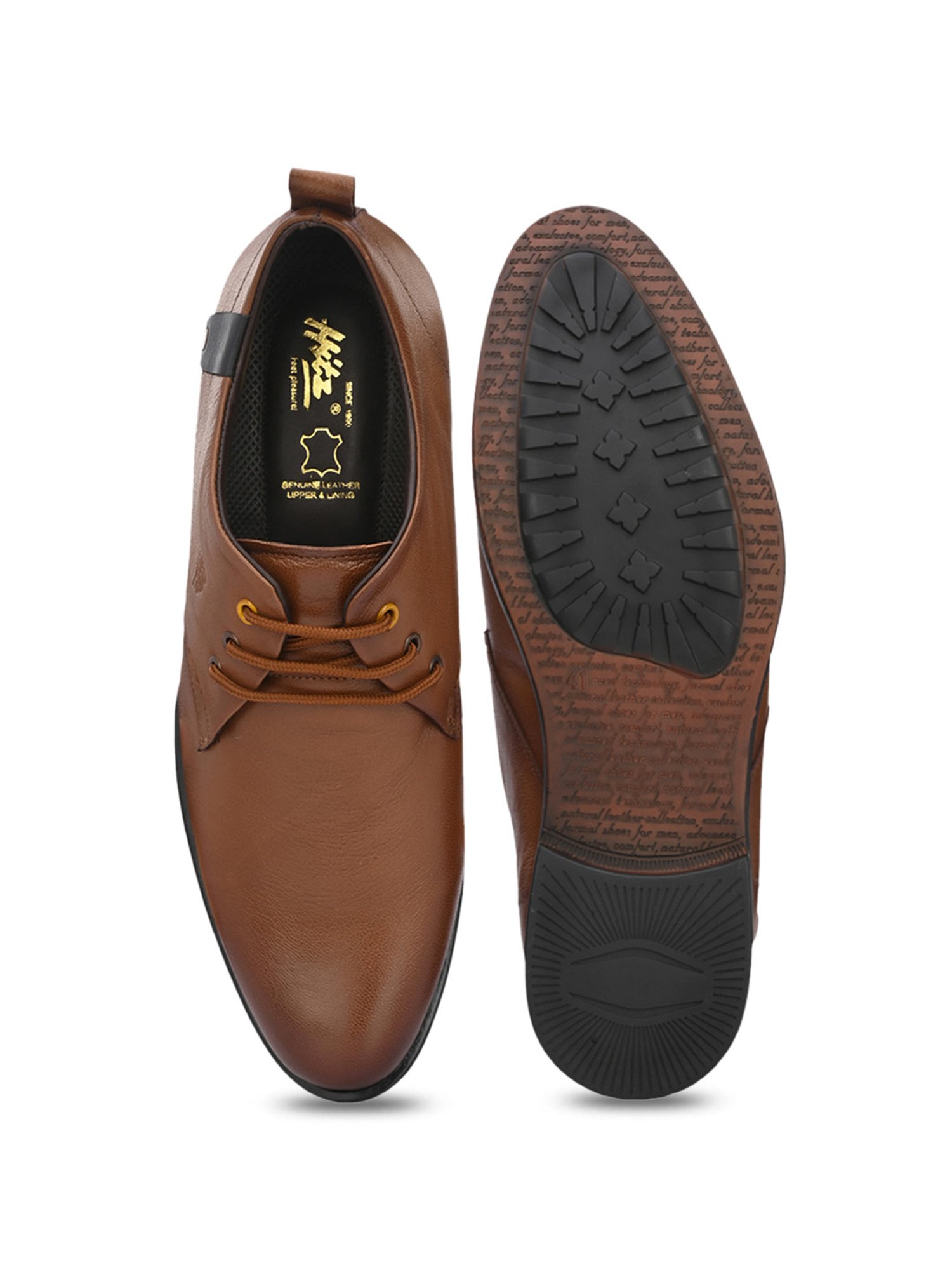 Hitz Men's Tan Derby Shoes