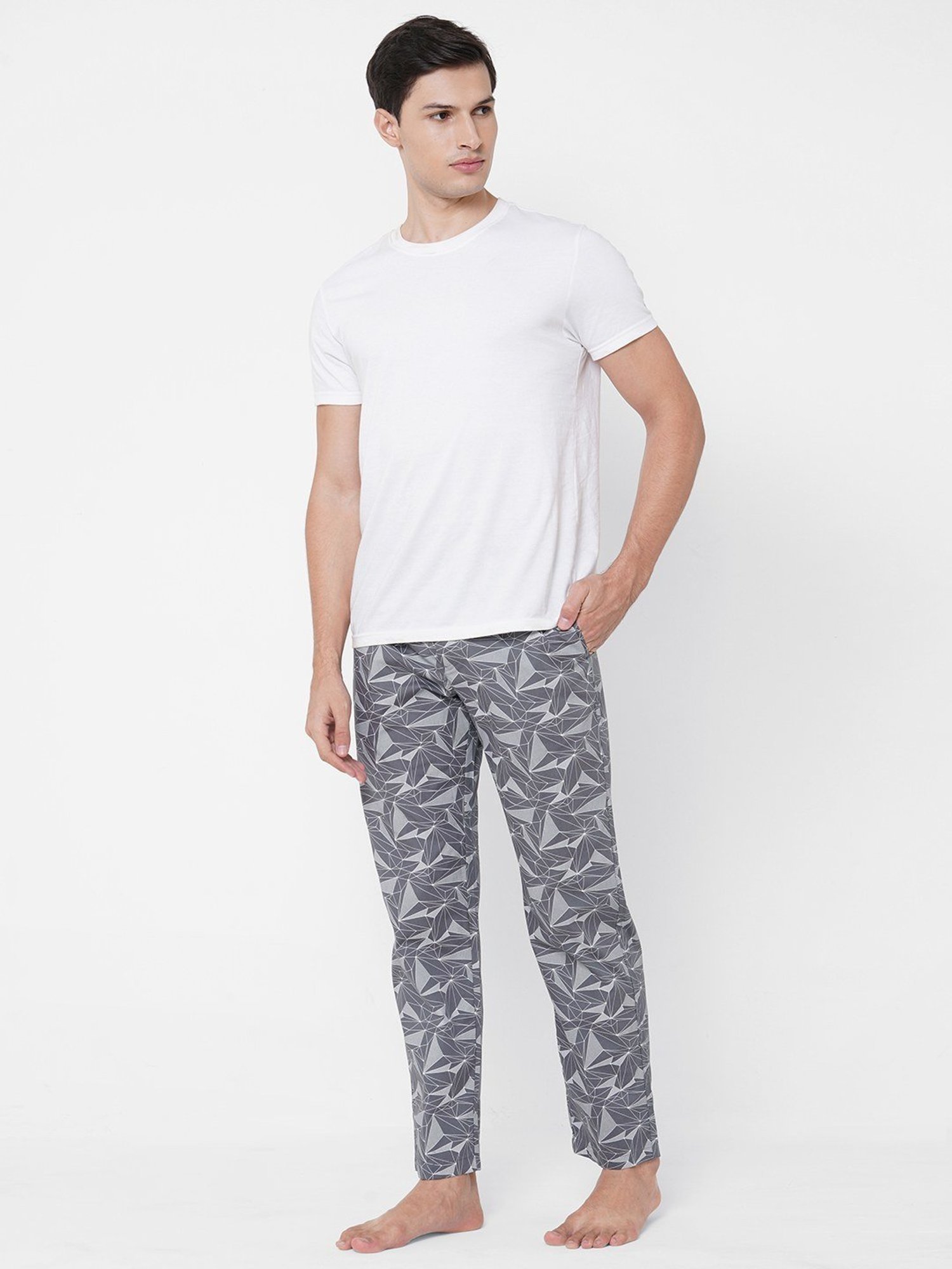 Urban Scottish Grey Regular Fit Printed Nightwear Pyjamas